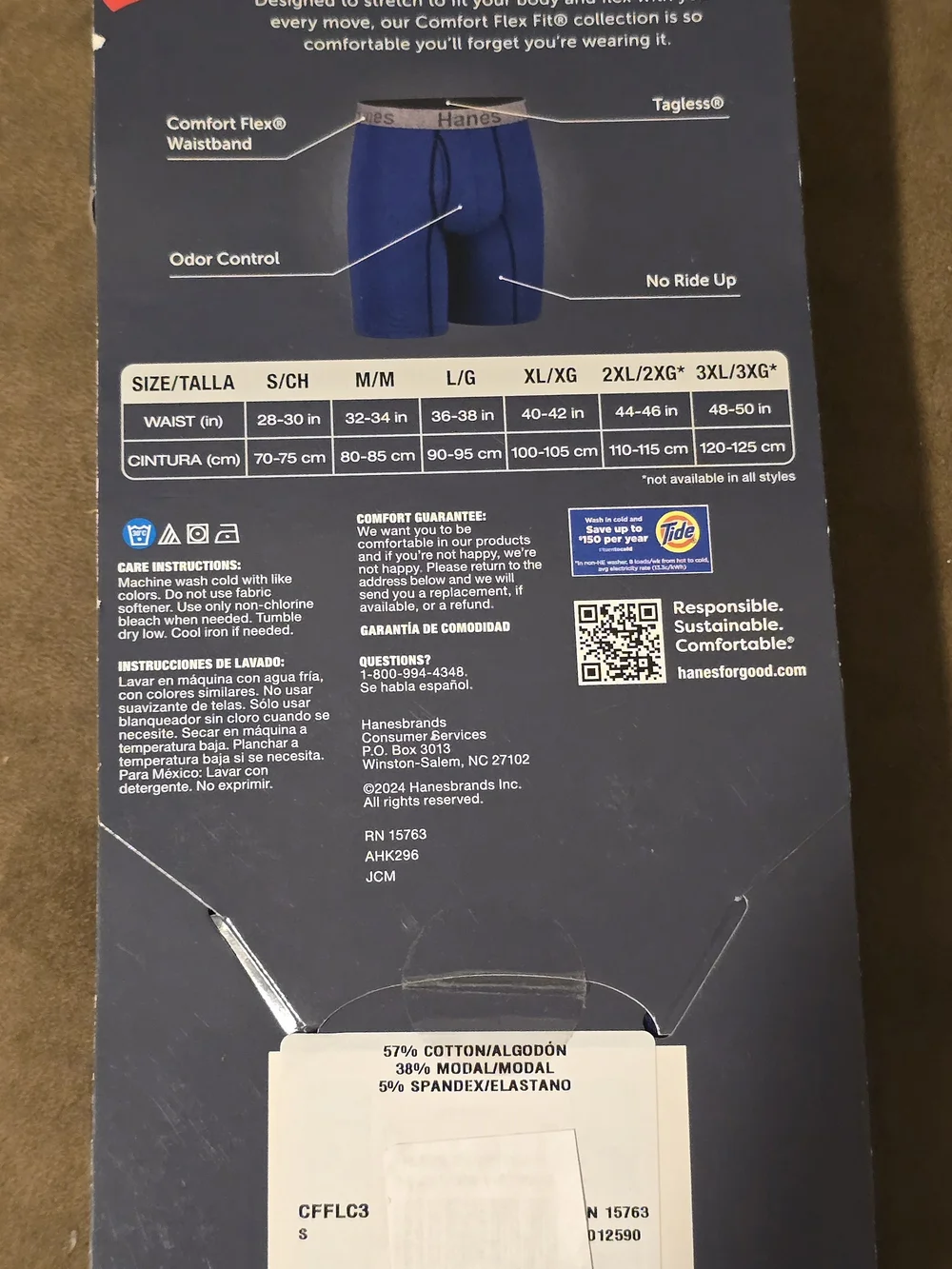 Hanes Men’s 3-Pack Boxer Briefs – Black, Gray & Blue. Size Small. NWT.
